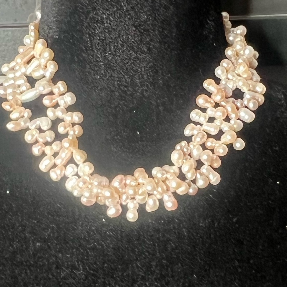 Vintage pearl fresh water style long necklace